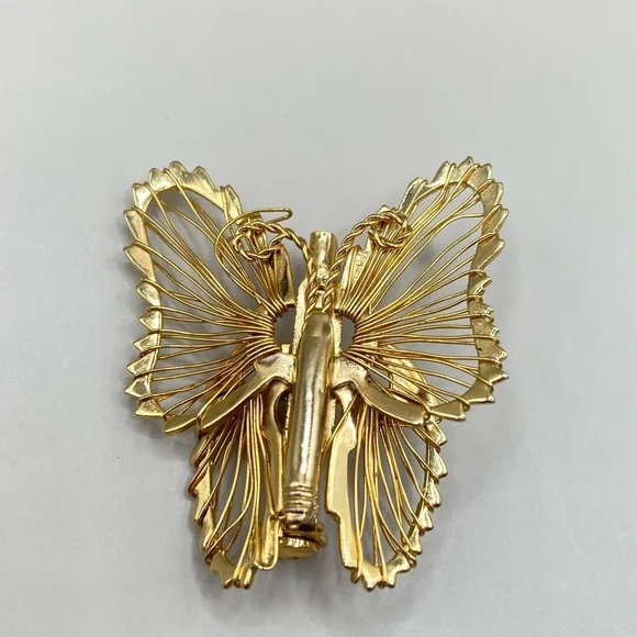 Vintage Gold Butterfly Brooch - Picture 1 of 3